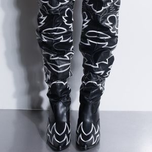 CAPE ROBBIN ROCKSTAR WESTERN OVER THE KNEE BOOTS